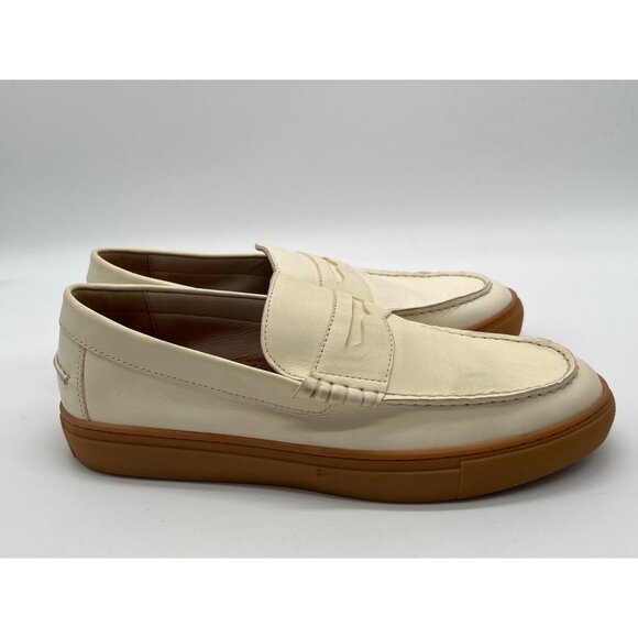 G.H. Bass Mens White Leather Penny Loafers With Gum Sole Size 8 - Picture 5 of 13